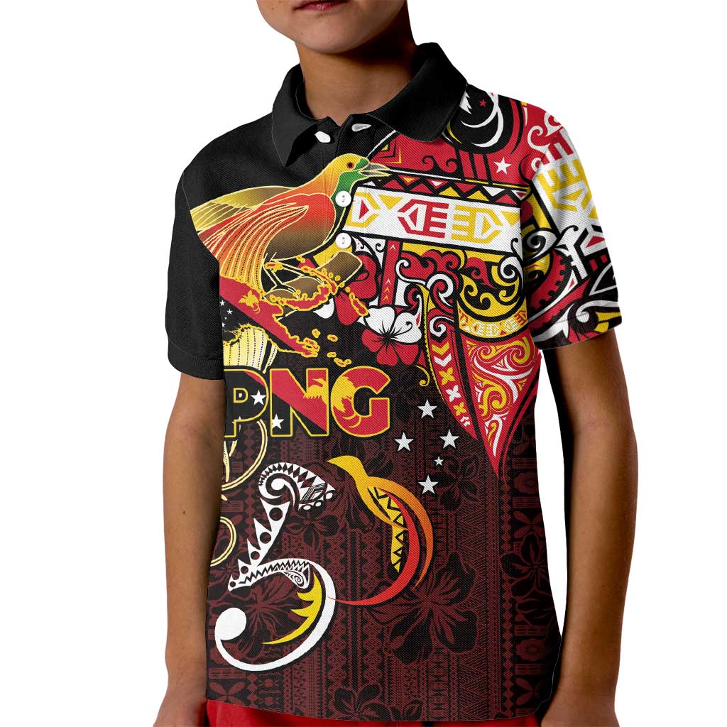 Papua New Guinea 2025 Kid Polo Shirt 50th Independence Day Anniversary LT03 Kid Red - Polynesian Pride