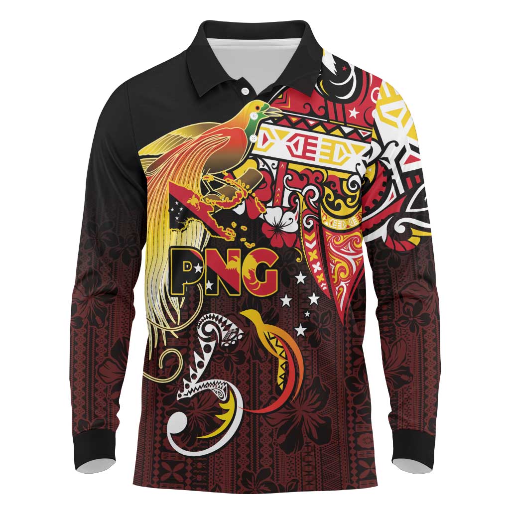 Papua New Guinea 2025 Long Sleeve Polo Shirt 50th Independence Day Anniversary