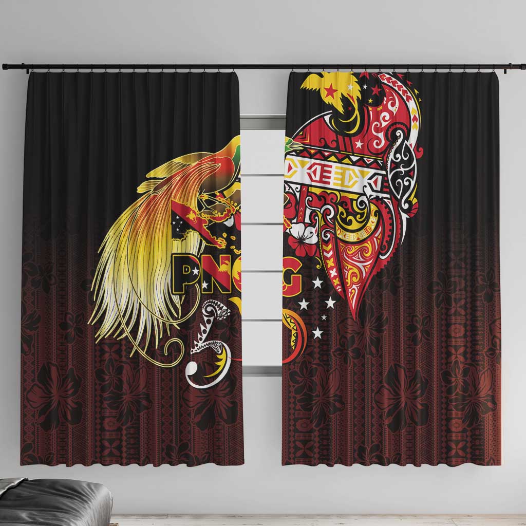 Papua New Guinea 2025 Window Curtain 50th Independence Day Anniversary LT03 With Hooks Red - Polynesian Pride