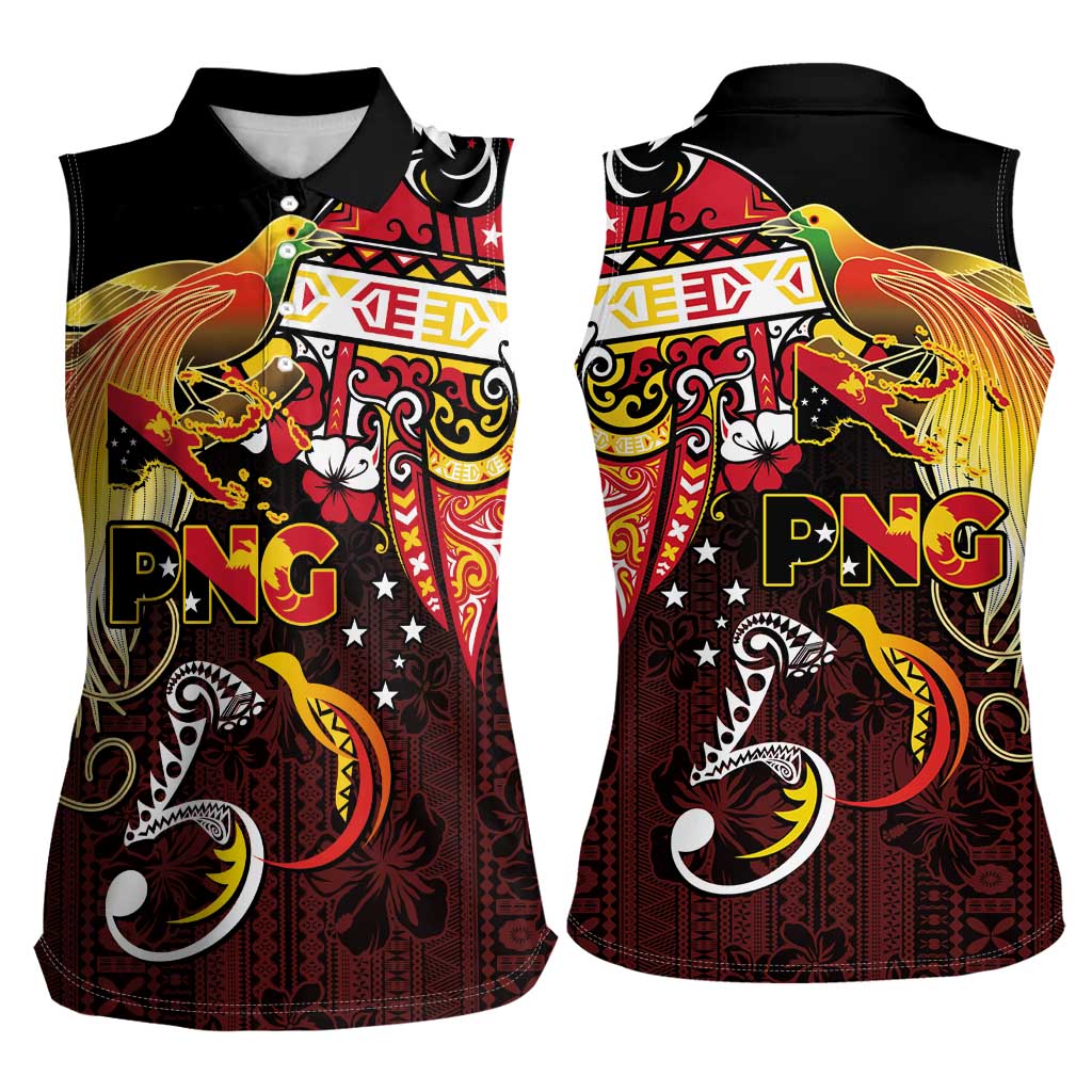 Papua New Guinea 2025 Women Sleeveless Polo Shirt 50th Independence Day Anniversary LT03 - Polynesian Pride