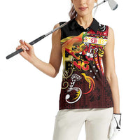 Papua New Guinea 2025 Women Sleeveless Polo Shirt 50th Independence Day Anniversary LT03 - Polynesian Pride
