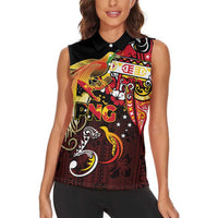 Papua New Guinea 2025 Women Sleeveless Polo Shirt 50th Independence Day Anniversary LT03 - Polynesian Pride