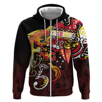 Papua New Guinea 2025 Zip Hoodie 50th Independence Day Anniversary LT03 Zip Hoodie Red - Polynesian Pride
