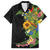 Hawaiian Tropical Plants and Chameleon Family Matching Off The Shoulder Long Sleeve Dress and Hawaiian Shirt Polynesian Art Colorful - Polynesian Pride
