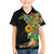 Hawaiian Tropical Plants and Chameleon Family Matching Off The Shoulder Long Sleeve Dress and Hawaiian Shirt Polynesian Art Colorful - Polynesian Pride