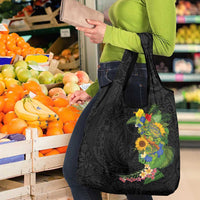 Hawaiian Tropical Plants and Chameleon Grocery Bag Polynesian Art Colorful - Polynesian Pride