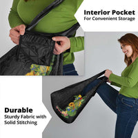 Hawaiian Tropical Plants and Chameleon Grocery Bag Polynesian Art Colorful - Polynesian Pride