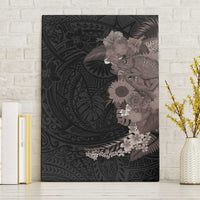 Hawaiian Tropical Plants and Chameleon Canvas Wall Art Polynesian Art Grayscale - Polynesian Pride