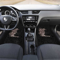 Hawaiian Tropical Plants and Chameleon Car Mats Polynesian Art Grayscale - Polynesian Pride