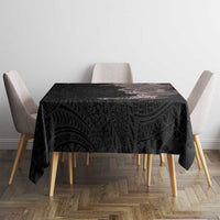 Hawaiian Tropical Plants and Chameleon Tablecloth Polynesian Art Grayscale - Polynesian Pride