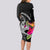 Custom Polynesian Fiji Long Sleeve Bodycon Dress Shark and Hibiscus Tapa Pattern Version LT03 - Polynesian Pride