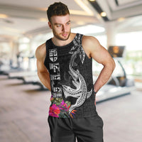 Custom Polynesian Fiji Men Tank Top Shark and Hibiscus Tapa Pattern Version LT03 - Polynesian Pride