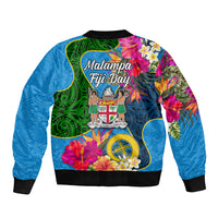 Malampa Fiji Day Bomber Jacket Tropical Plants Mix Polynesian and Tapa Pattern LT03 - Polynesian Pride