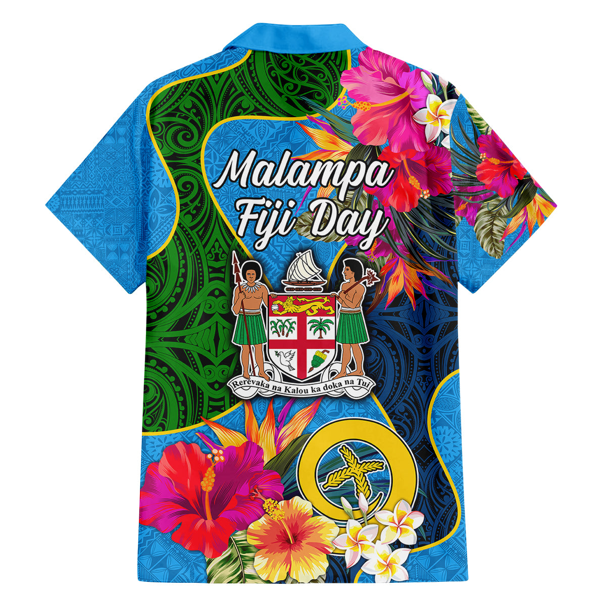 Malampa Fiji Day Kid Hawaiian Shirt Tropical Plants Mix Polynesian and Tapa Pattern LT03 - Polynesian Pride