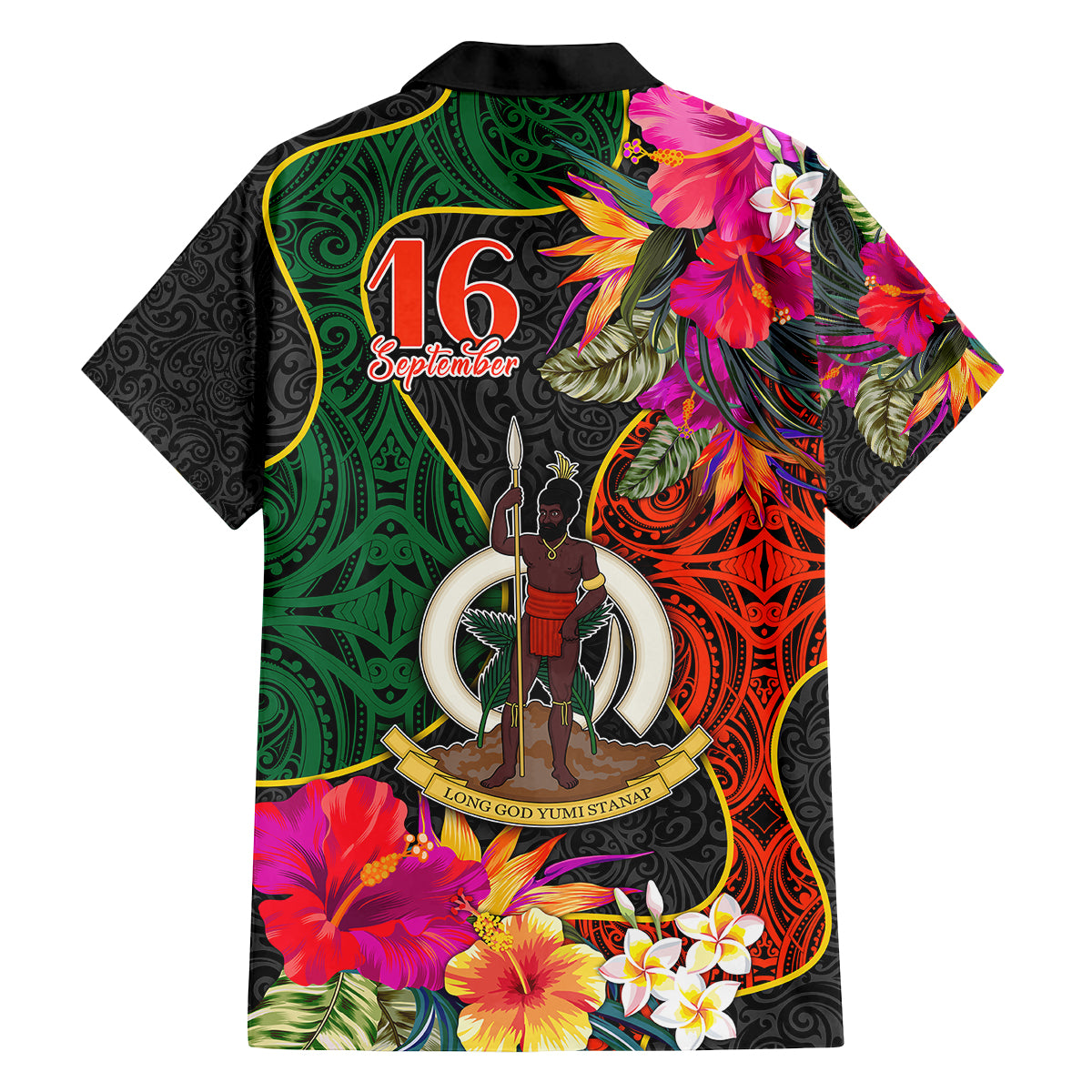 Penama Day Family Matching Off Shoulder Maxi Dress and Hawaiian Shirt 16th September Polynesian Pattern with Pacific Flower LT03 - Polynesian Pride