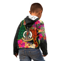 Penama Day Kid Hoodie 16th September Polynesian Pattern with Pacific Flower LT03 - Polynesian Pride