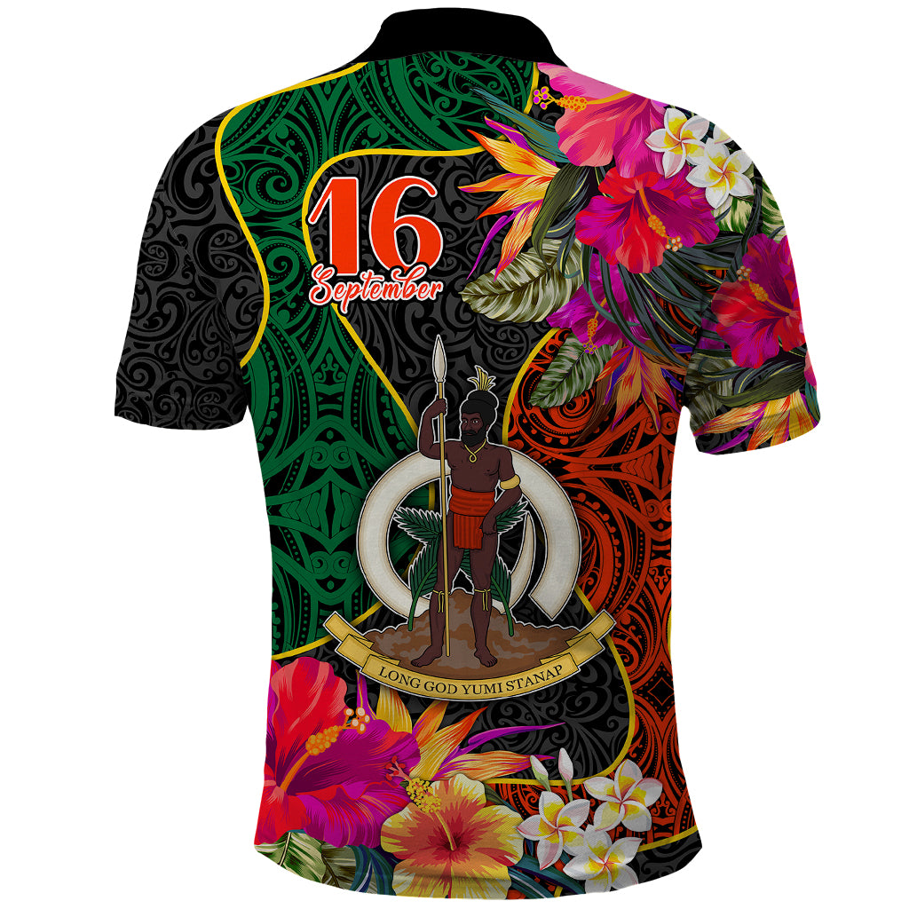 Penama Day Polo Shirt 16th September Polynesian Pattern with Pacific Flower LT03 - Polynesian Pride