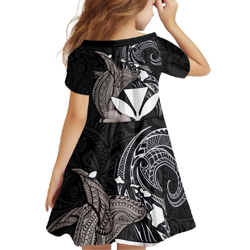 Hawaiian Whale and Kanaka Maoli Symbol Family Matching Summer Maxi Dress and Hawaiian Shirt Hibiscus with Hawaii Map and Polynesian Tattoo Grayscale Color LT03 - Polynesian Pride