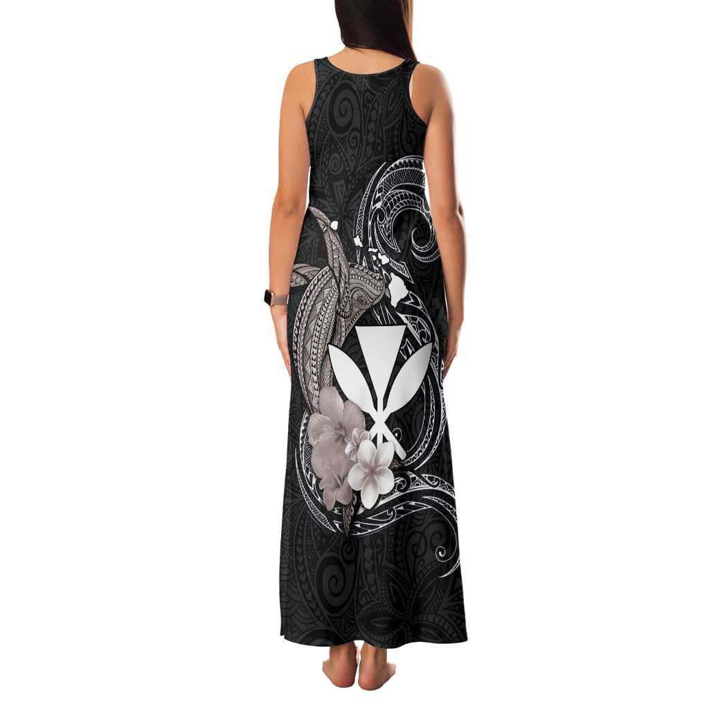 Hawaiian Whale and Kanaka Maoli Symbol Family Matching Tank Maxi Dress and Hawaiian Shirt Hibiscus with Hawaii Map and Polynesian Tattoo Grayscale Color LT03 - Polynesian Pride