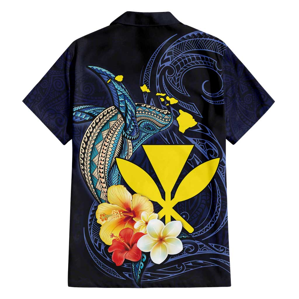 Hawaiian Whale and Kanaka Maoli Symbol Family Matching Summer Maxi Dress and Hawaiian Shirt Hibiscus with Hawaii Map and Polynesian Tattoo Deep Sea Color LT03 - Polynesian Pride