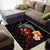 Hawaiian Whale and Volcanic Eruption Area Rug Hibiscus and Kakau Pattern