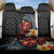 Hawaiian Whale and Volcanic Eruption Back Car Seat Cover Hibiscus and Kakau Pattern