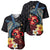 Hawaiian Whale and Volcanic Eruption Baseball Jersey Hibiscus and Kakau Pattern