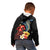Hawaiian Whale and Volcanic Eruption Kid Hoodie Hibiscus and Kakau Pattern