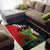 Hawaiian Halloween Area Rug Horror Shaka Hand with Plumeria and Polynesian Tattoo Blood Color