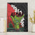 Hawaiian Halloween Canvas Wall Art Horror Shaka Hand with Plumeria and Polynesian Tattoo Blood Color