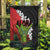 Hawaiian Halloween Garden Flag Horror Shaka Hand with Plumeria and Polynesian Tattoo Blood Color