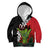 Hawaiian Halloween Kid Hoodie Horror Shaka Hand with Plumeria and Polynesian Tattoo Blood Color