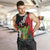 Hawaiian Halloween Men Tank Top Horror Shaka Hand with Plumeria and Polynesian Tattoo Blood Color