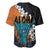 Hawaiian Halloween Baseball Jersey Horror Shaka Hand with Plumeria and Polynesian Tattoo Autumn Color