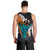 Hawaiian Halloween Men Tank Top Horror Shaka Hand with Plumeria and Polynesian Tattoo Autumn Color