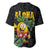 Hawaiian Halloween Baseball Jersey Aloha Pinapple with Mysterious Hands and Polynesian Tribal Tattoo