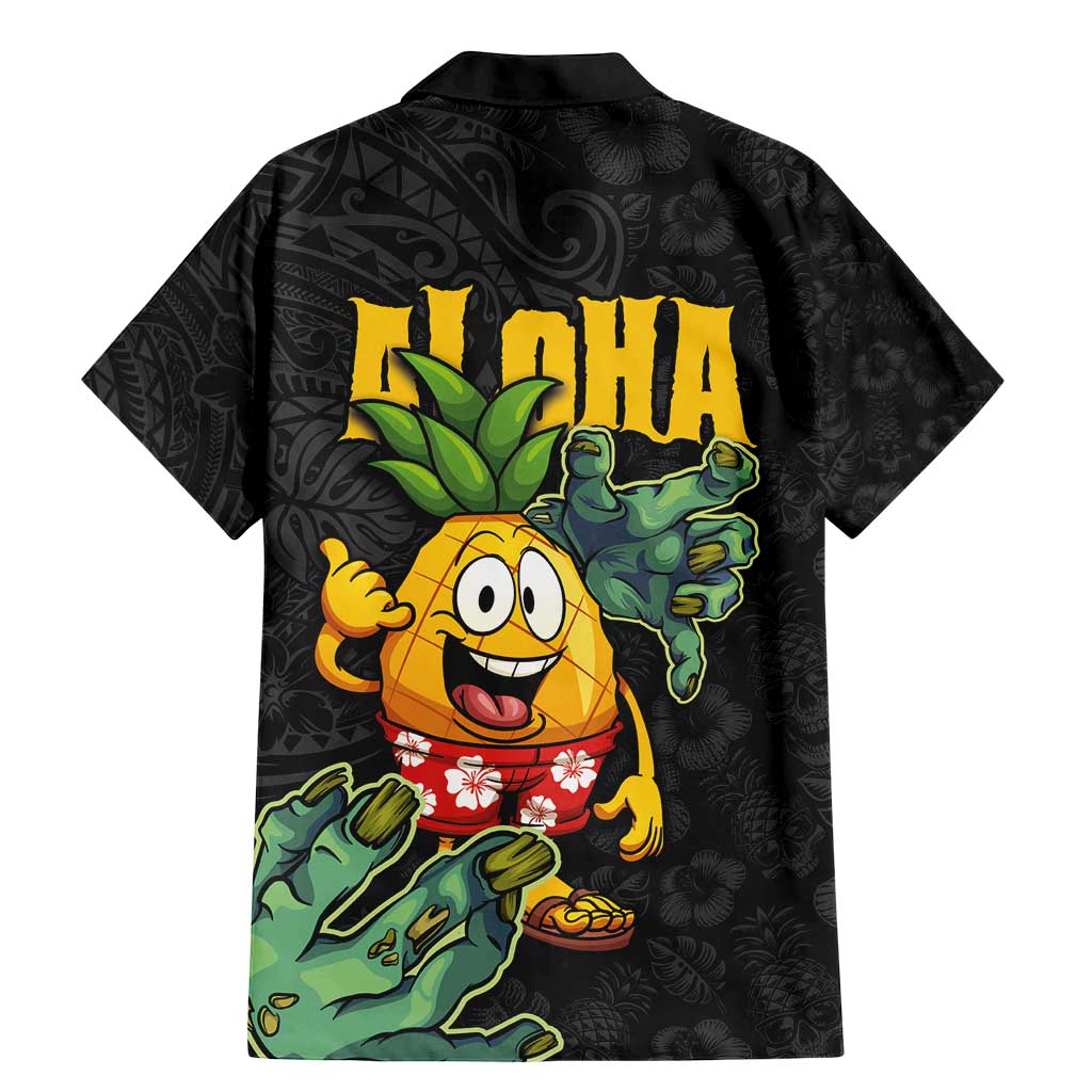 Hawaiian Halloween Family Matching Mermaid Dress and Hawaiian Shirt Aloha Pinapple with Mysterious Hands and Polynesian Tribal Tattoo LT03 - Polynesian Pride