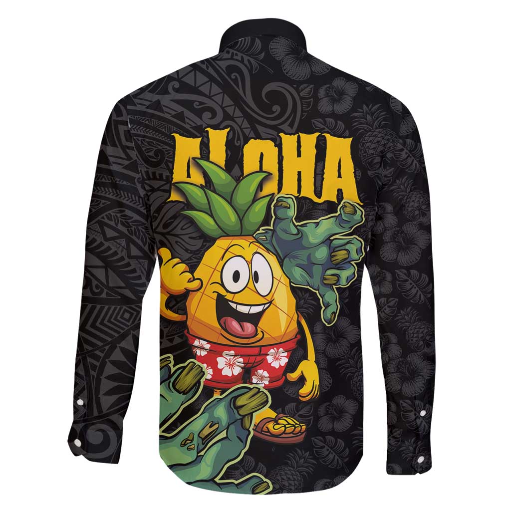 Hawaiian Halloween Family Matching Mermaid Dress and Hawaiian Shirt Aloha Pinapple with Mysterious Hands and Polynesian Tribal Tattoo LT03 - Polynesian Pride