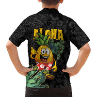 Hawaiian Halloween Family Matching Summer Maxi Dress and Hawaiian Shirt Aloha Pinapple with Mysterious Hands and Polynesian Tribal Tattoo LT03 - Polynesian Pride