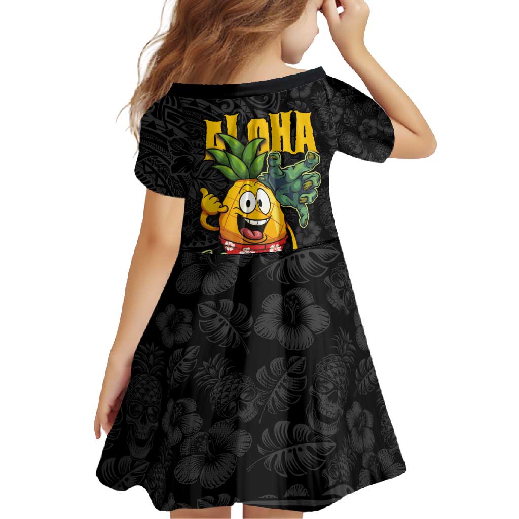 Hawaiian Halloween Family Matching Tank Maxi Dress and Hawaiian Shirt Aloha Pinapple with Mysterious Hands and Polynesian Tribal Tattoo LT03 - Polynesian Pride