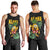 Hawaiian Halloween Men Tank Top Aloha Pinapple with Mysterious Hands and Polynesian Tribal Tattoo