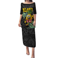 Hawaiian Halloween Puletasi Aloha Pinapple with Mysterious Hands and Polynesian Tribal Tattoo