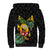 Hawaiian Halloween Sherpa Hoodie Aloha Pinapple with Mysterious Hands and Polynesian Tribal Tattoo