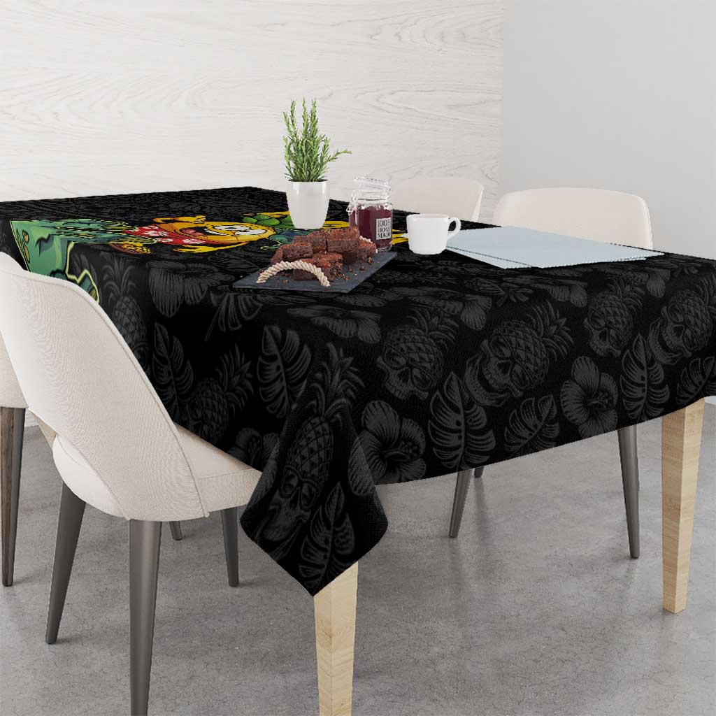 Hawaiian Halloween Tablecloth Aloha Pinapple with Mysterious Hands and Polynesian Tribal Tattoo LT03 - Polynesian Pride