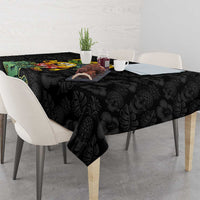 Hawaiian Halloween Tablecloth Aloha Pinapple with Mysterious Hands and Polynesian Tribal Tattoo LT03 - Polynesian Pride