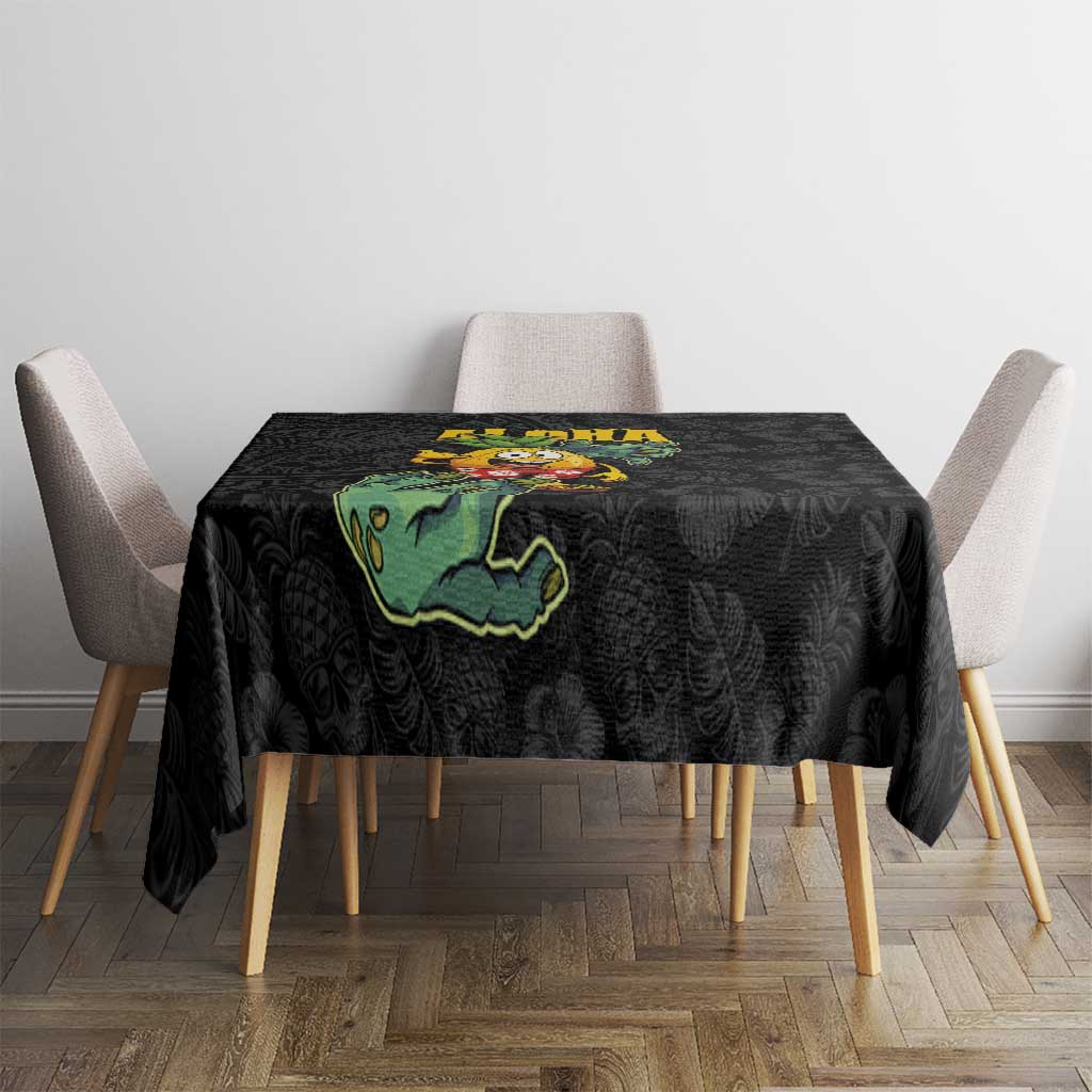 Hawaiian Halloween Tablecloth Aloha Pinapple with Mysterious Hands and Polynesian Tribal Tattoo LT03 - Polynesian Pride
