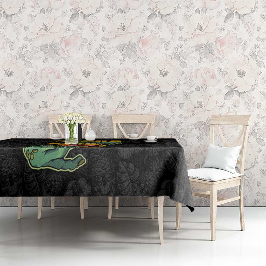 Hawaiian Halloween Tablecloth Aloha Pinapple with Mysterious Hands and Polynesian Tribal Tattoo LT03 - Polynesian Pride