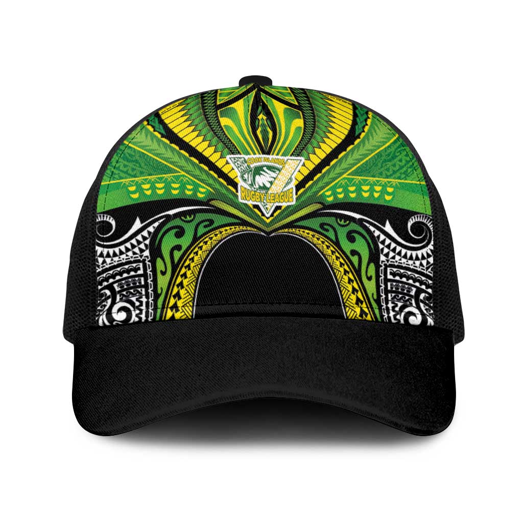 Cook Islands Rugby League Baseball Net Cap Polynesian and Tatau Tribal Art - Black Color LT03 One Size Black Black - Polynesian Pride