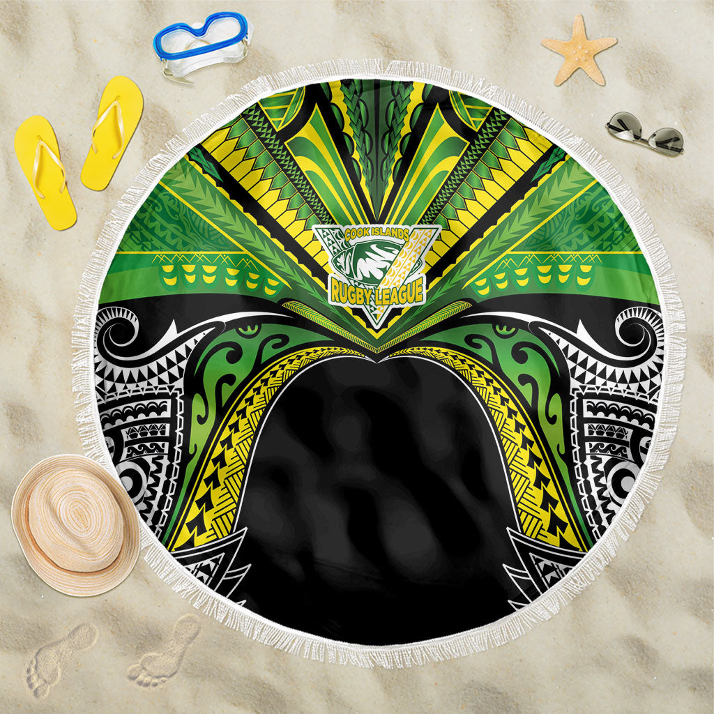 Cook Islands Rugby League Beach Blanket Polynesian and Tatau Tribal Art - Black Color LT03 One Size 150cm Black - Polynesian Pride