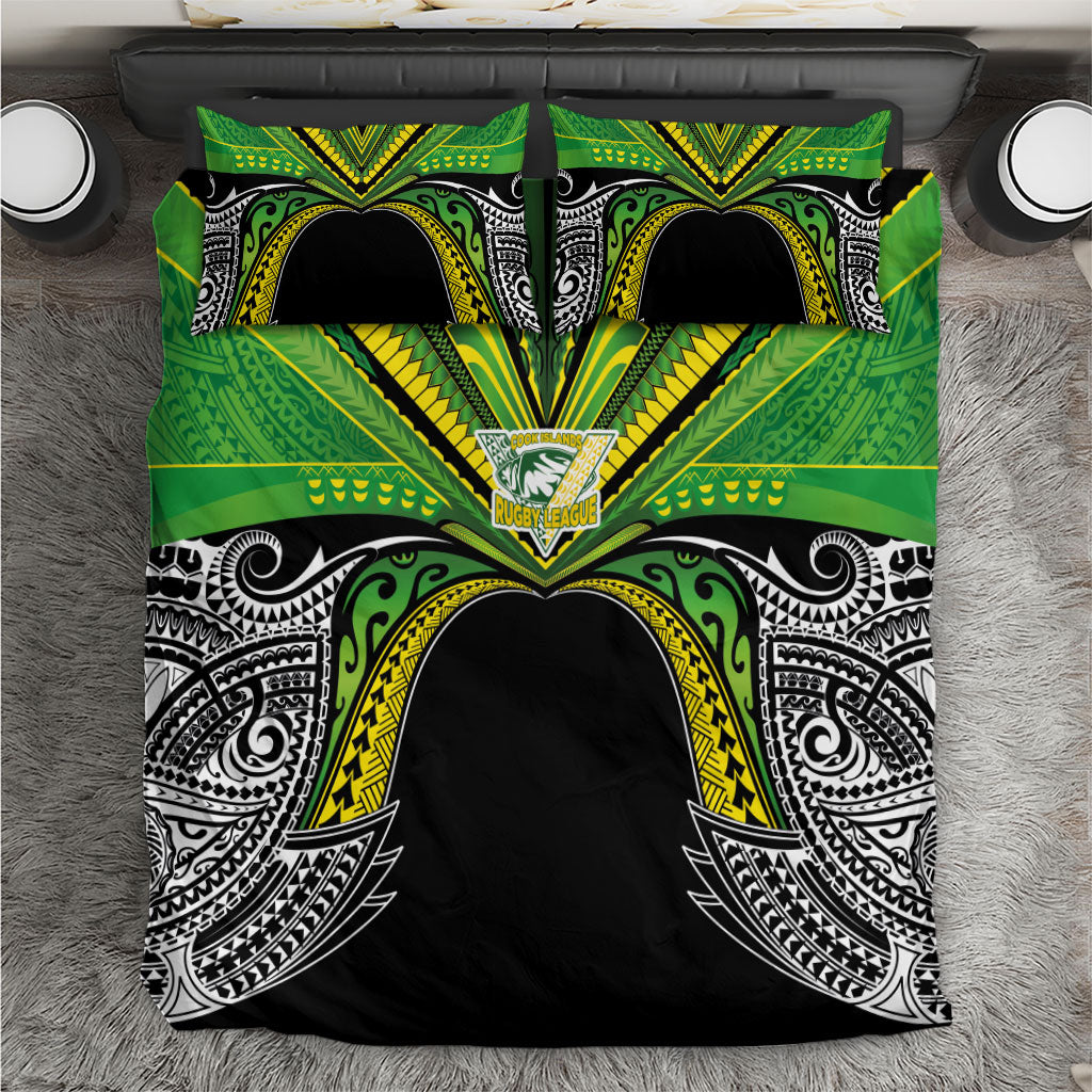 Cook Islands Rugby League Bedding Set Polynesian and Tatau Tribal Art - Black Color LT03 Black - Polynesian Pride